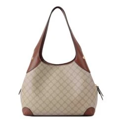 Eamon Large Shoulder Bag -Nine West Store NGG129123 BEIGELOGOMAHOGANYEAMON3COMPSHOULDERBAG BZ