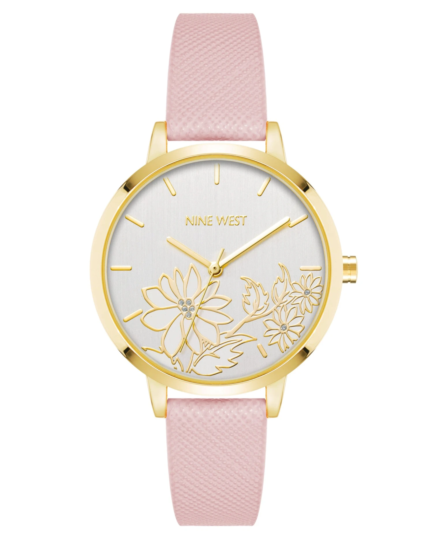 Floral Dial Saffiano Strap Watch 1 Floral Dial Saffiano Strap Watch