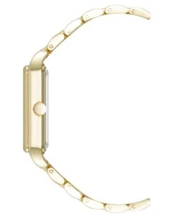 Vintage-Inspired Metal Bracelet Watch 5 Vintage-Inspired Metal Bracelet Watch -Nine West Store NW 3108CHGB SIDE