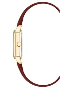 Rectangular Case Strap Watch -Nine West Store NW 3118GPHY SIDE