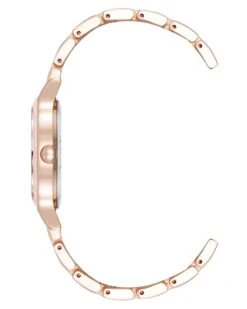 Textured Bezel Bracelet Watch -Nine West Store NW 3124PKRG SIDE