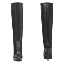 Nine West Quizme Wide Calf Platform Leather Boots -Nine West Store PG.NWQUIZME.BLACKWIDELE.25035216.4KV.BZ