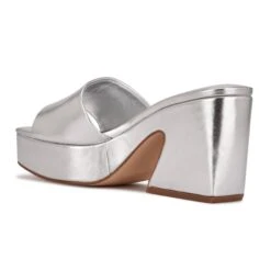 Nine West Oklee Platform Slide Sandals -Nine West Store PG.WNOKLEE3 SIL01.AZ