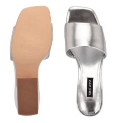 Nine West Oklee Platform Slide Sandals -Nine West Store PG.WNOKLEE3 SIL01.TO